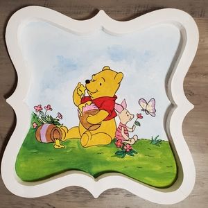Hand painted Winnie the Pooh and Piglet Wood Art